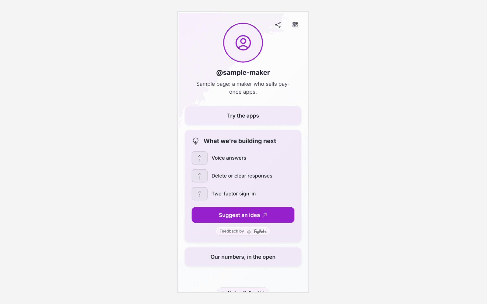 GrapeLink screenshot (sample data)
